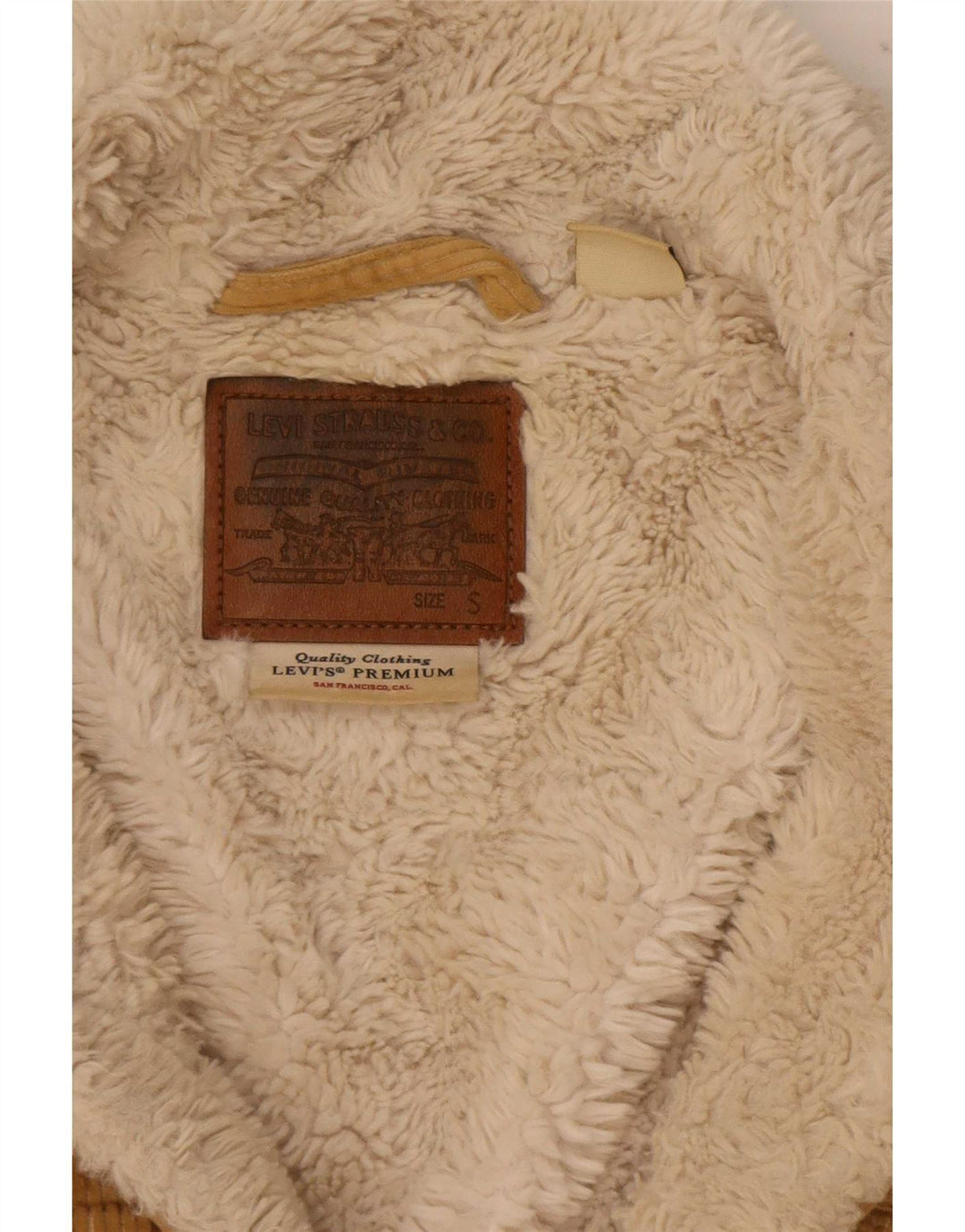 Damska kurtka sztruksowa Levi's Oversized Crop Sherpa UK 10 Small Beige