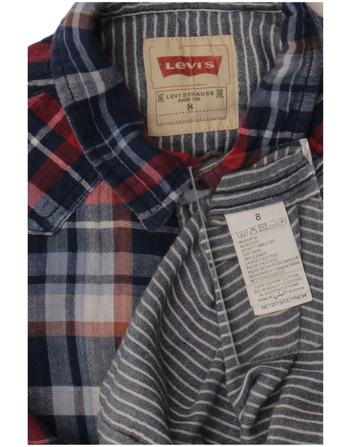 Koszula chłopięca Levi's San Francisco z długim rękawem 7-8 lat w granatową kratę