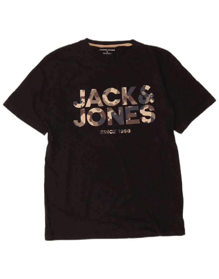 Męski T-shirt z grafiką Jack & Jones, mały, czarny, bawełniany