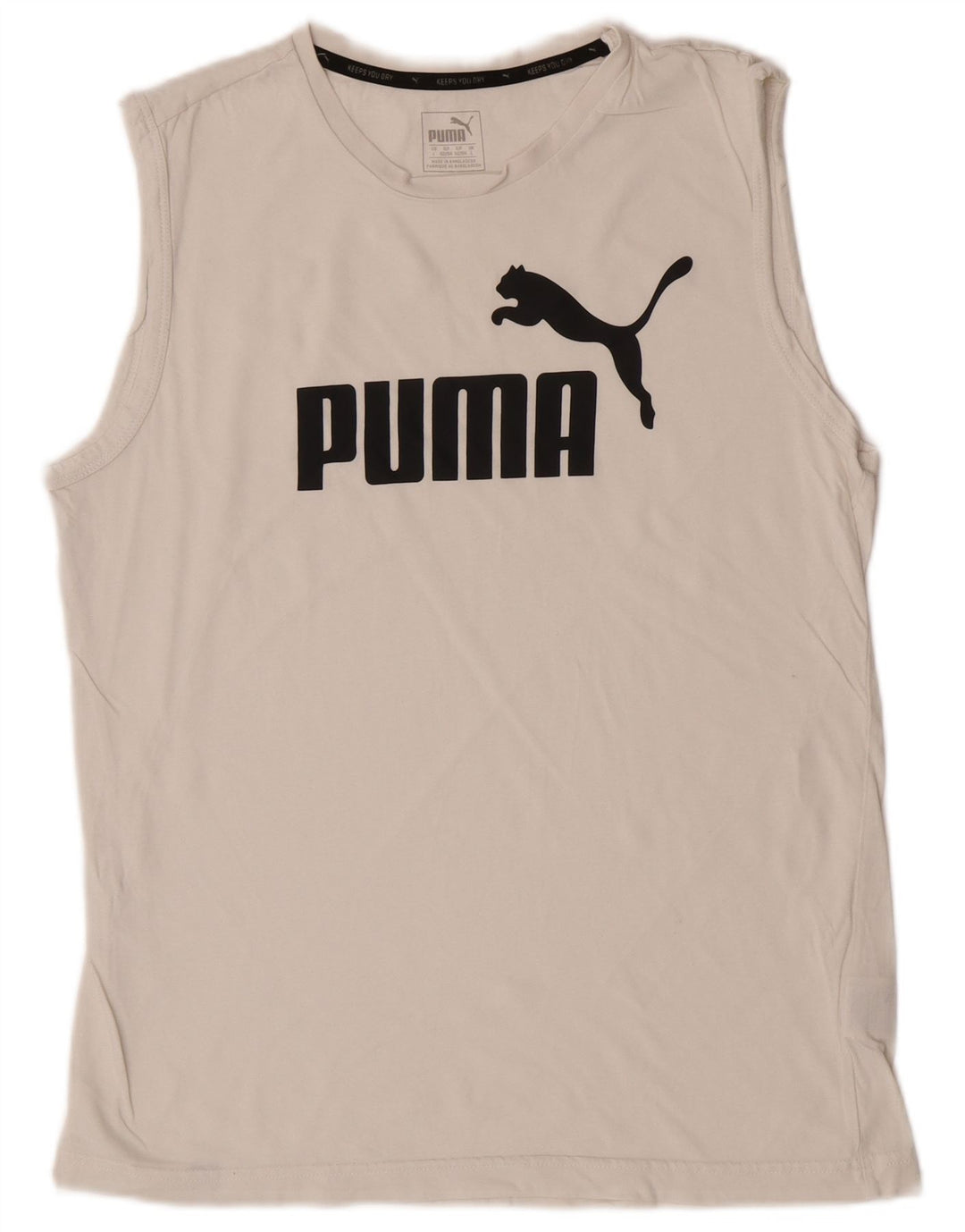 Męska kamizelka z grafiką Puma, duża, biała, bawełniana