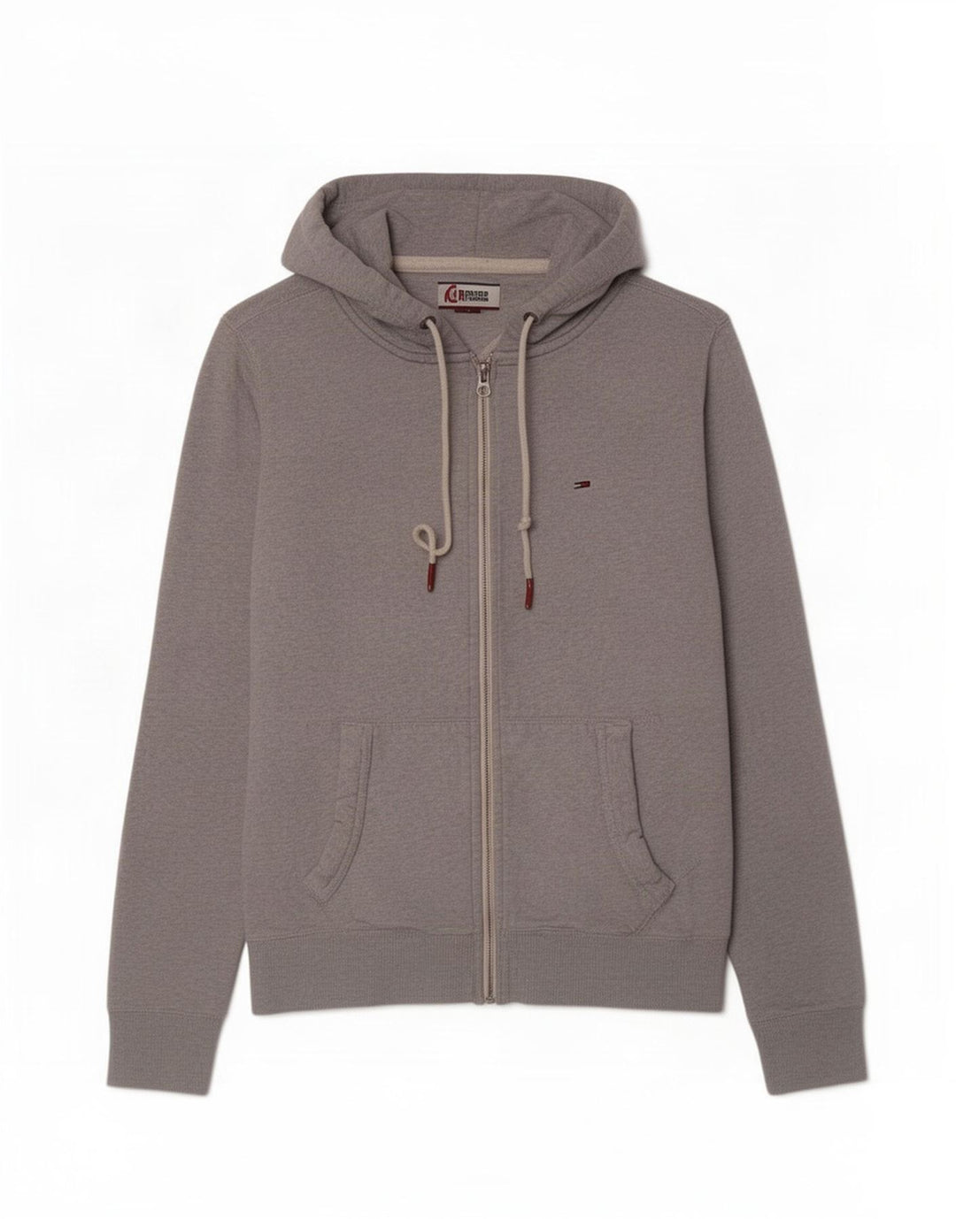 Męski sweter z kapturem i zamkiem Tommy Hilfiger, średnioszary