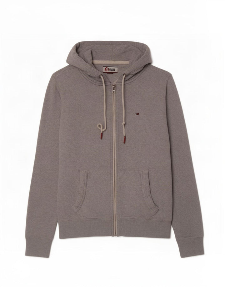 Męski sweter z kapturem i zamkiem Tommy Hilfiger, średnioszary