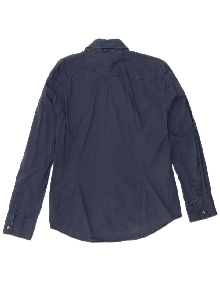 TOMMY HILFIGER Mens Shirt Medium Navy Blue Cotton