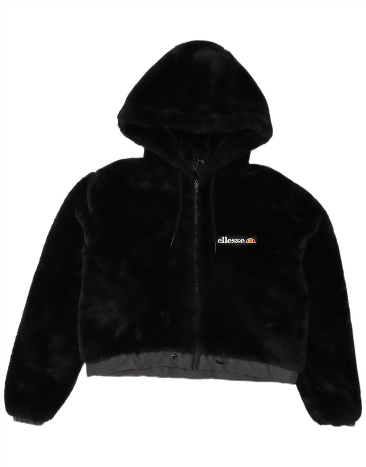 Damska kurtka bomberka Ellesse Oversize z kapturem Teddy Bear UK 8 Small Black