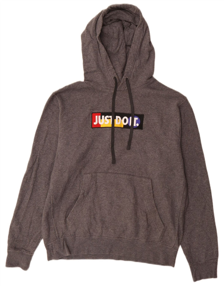 Męski sweter z kapturem Nike Graphic, średnioszary, bawełniany