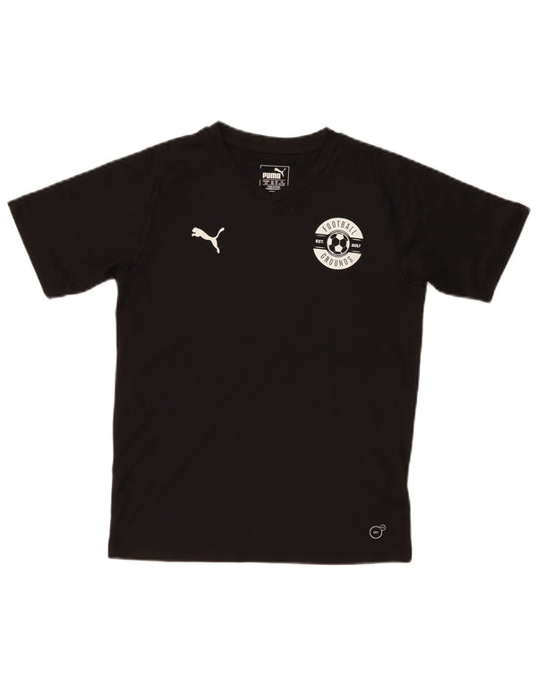 Chłopięcy T-shirt z grafiką Puma 11-12 lat, czarny poliester