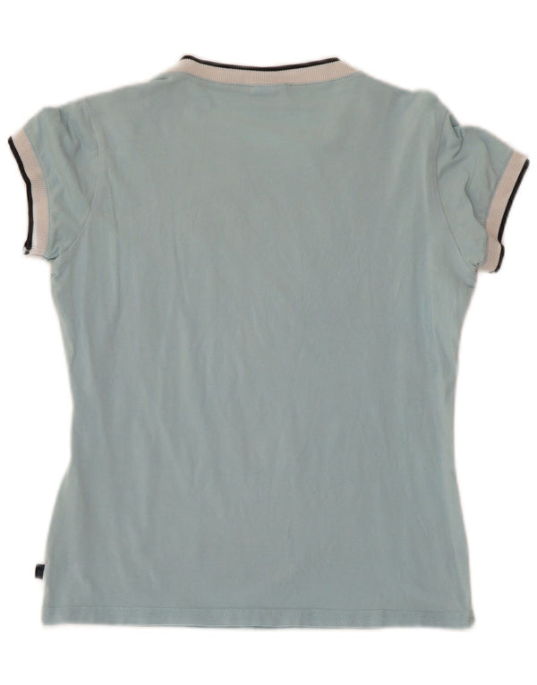 Damska koszulka z grafiką ASICS Top UK 12, średnia niebieska bawełna