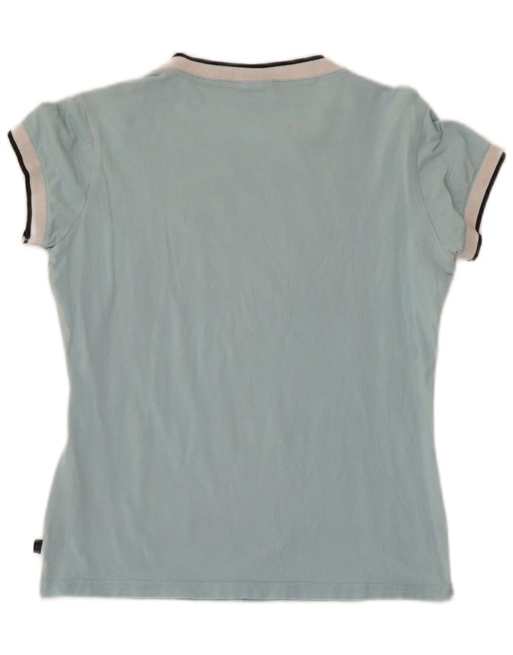 Damska koszulka z grafiką ASICS Top UK 12, średnia niebieska bawełna