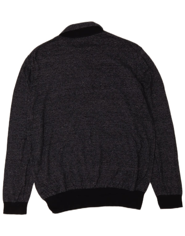 Męski sweter polo Hugo Boss 2XL, czarny, bawełniany w prążki