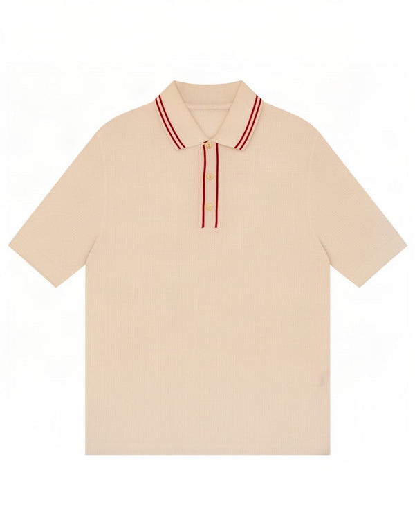 Męska koszulka polo w stylu vintage, mała, biała