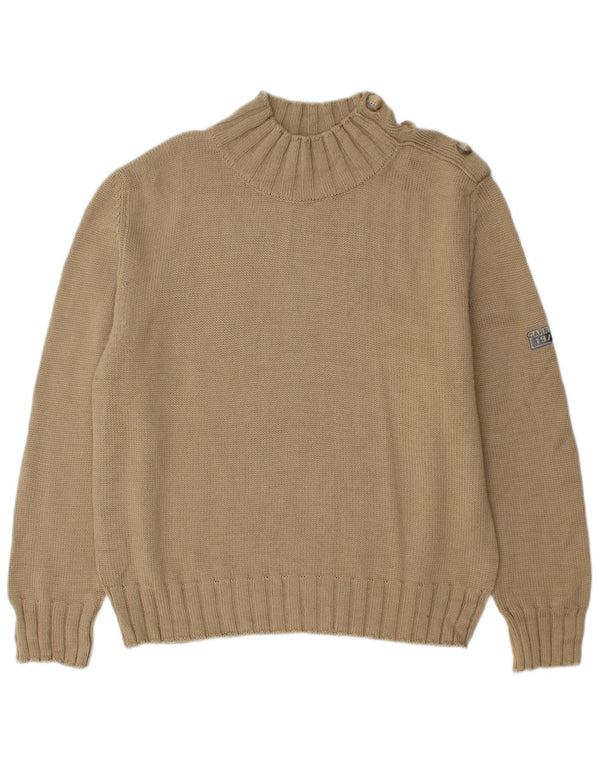 CARRERA Womens Button Neck Jumper Sweater UK 18 XL Beige Acrylic