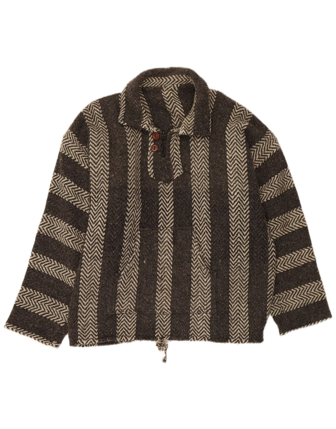 VINTAGE Męski sweter polo XL Szary Chevron Aztec