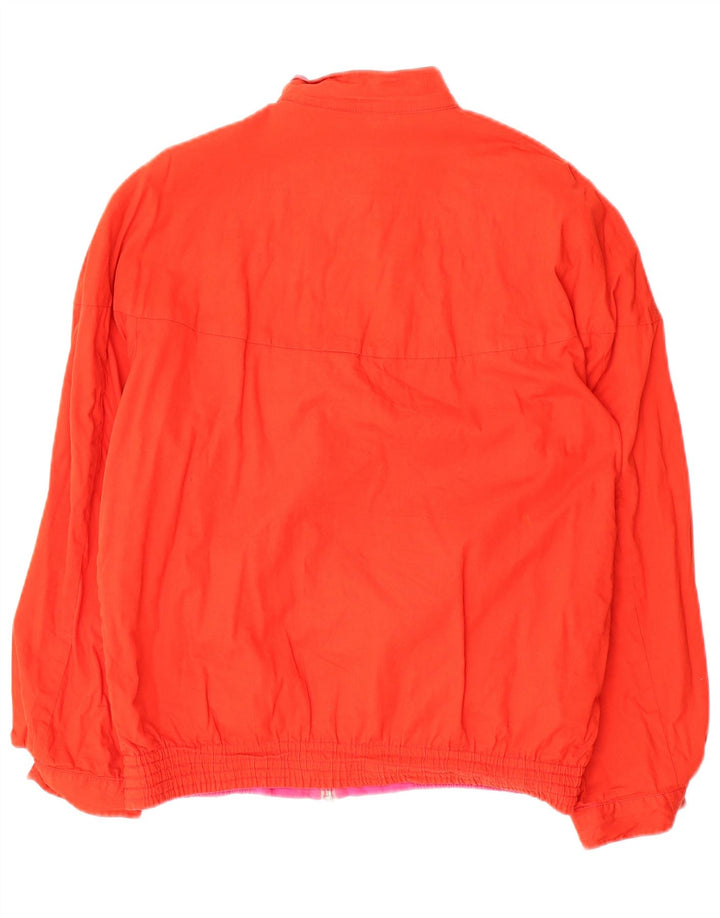 Dwustronna kurtka bomberka damska Vintage UK 12, średnio różowa, geometryczna