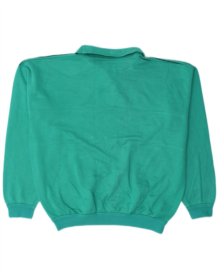 Męska bluza męska Armani z grafiką polo i dekoltem w duże turkusowe paski