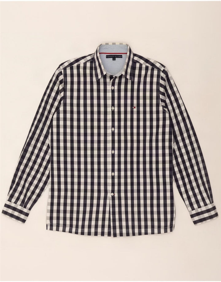 Koszula męska Tommy Hilfiger, średni granatowy materiał w kratkę