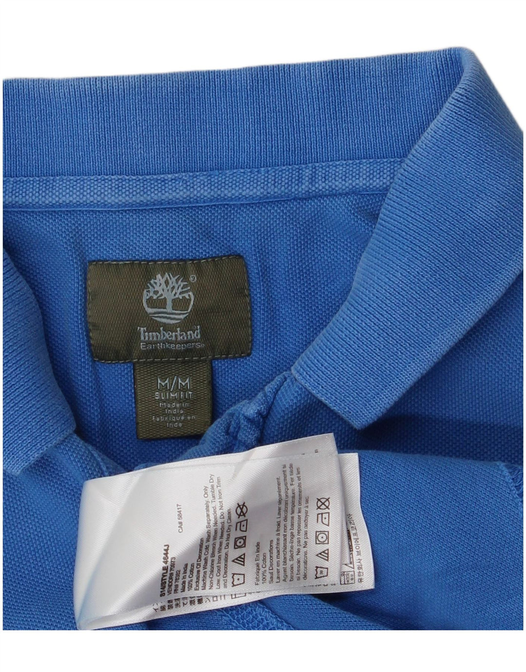 Męska koszulka polo Timberland Slim Fit, średnioniebieska, bawełniana