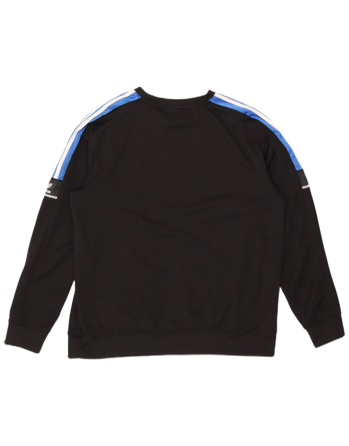 Adidas Męska bluza z grafiką Jumper XL Czarny poliester z blokami kolorów