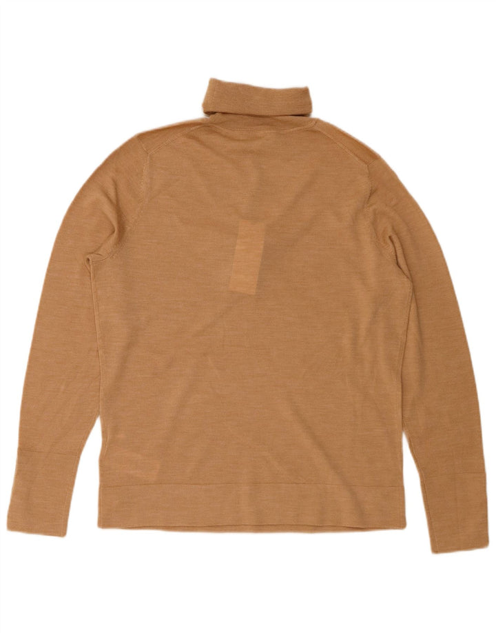 Damski sweter z wywijanym dekoltem Hobbs UK 14, średni brąz, wełna merynosowa