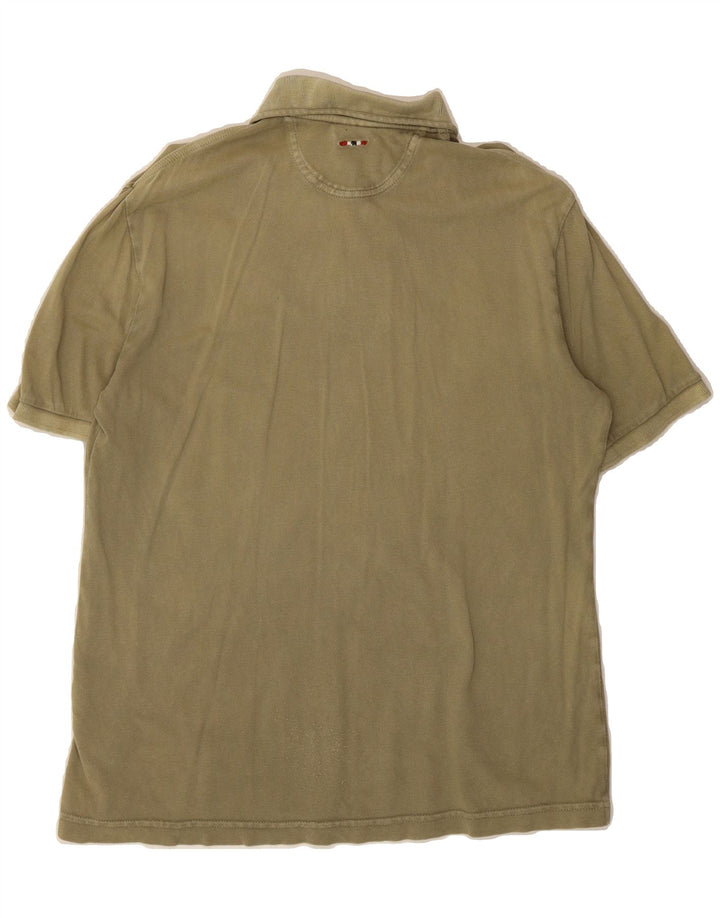 NAPAPIJRI Mens Polo Shirt Medium Khaki Vintage Napapijri and Second-Hand Napapijri from Messina Hembry 