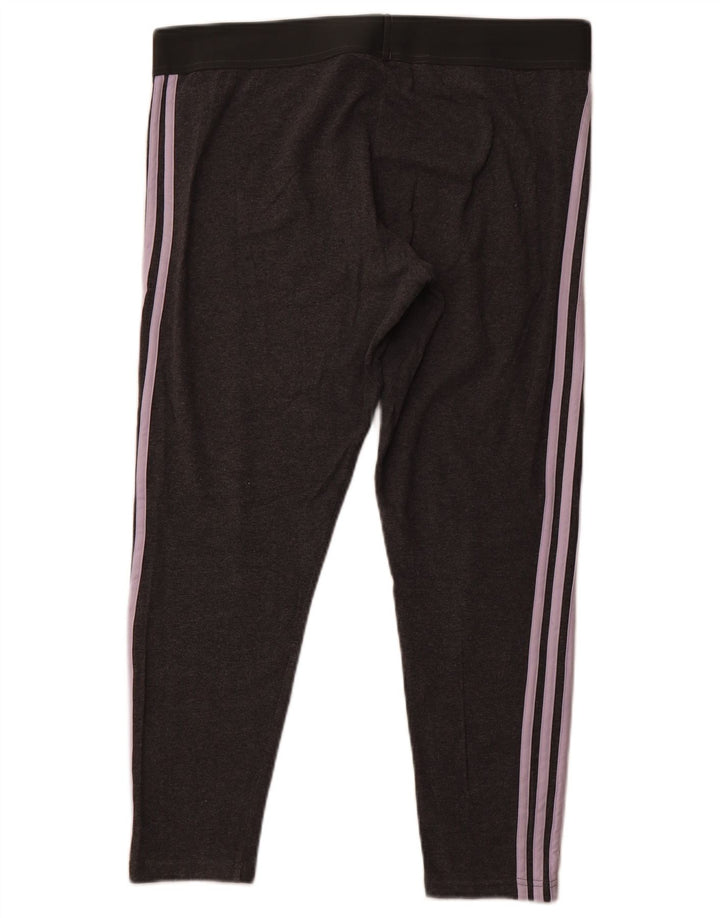 Damskie legginsy ADIDAS Crop UK 20/22 XL, szara bawełna