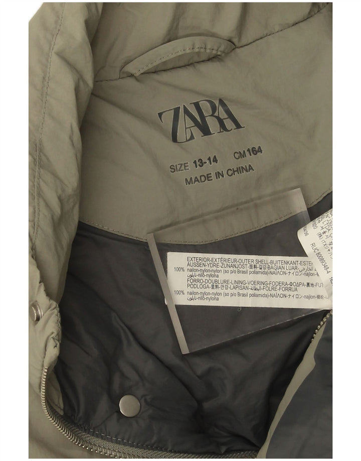 Wyściełana kamizelka chłopięca Zara 13-14 lat, nylon w kolorze khaki