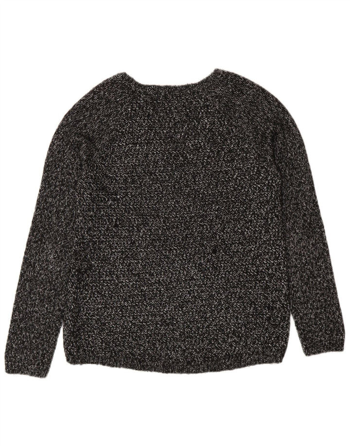 Sweter damski Massimo Dutti z dekoltem w kształcie litery V, UK 14, średni szary, nakrapiany