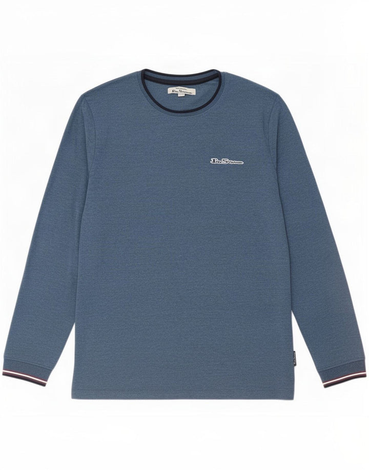 Top chłopięcy Ben Sherman z długim rękawem, 14-15 lat, niebieska bawełna