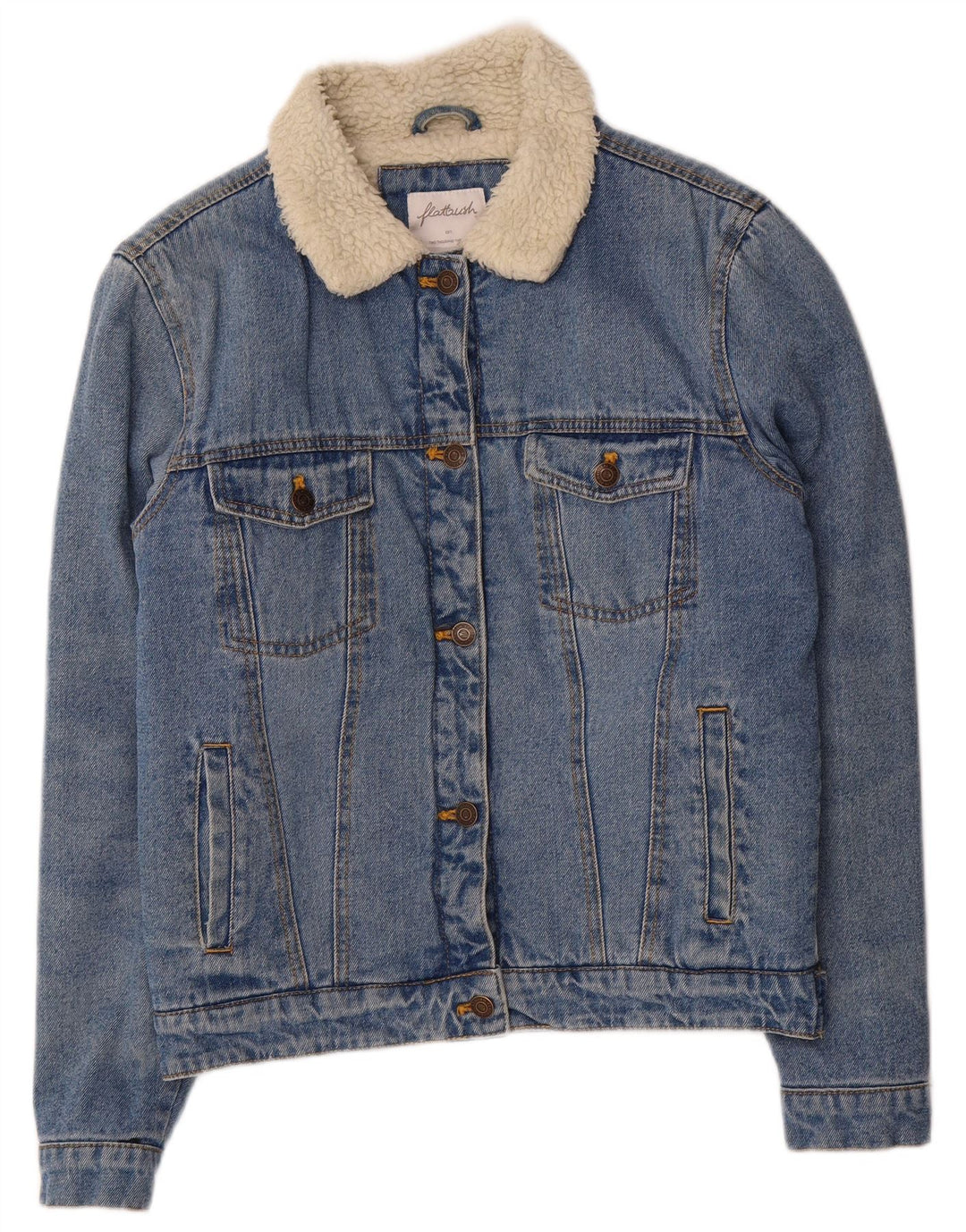 Damska kurtka dżinsowa Flatbush Oversize Sherpa UK 10, mała niebieska, poliester