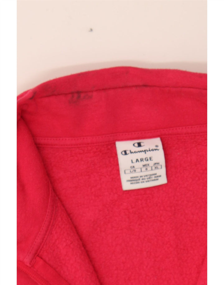 CHAMPION Womens Tracksuit Top Jacket UK 16 Large Pink Cotton Vintage Champion and Second-Hand Champion from Messina Hembry 