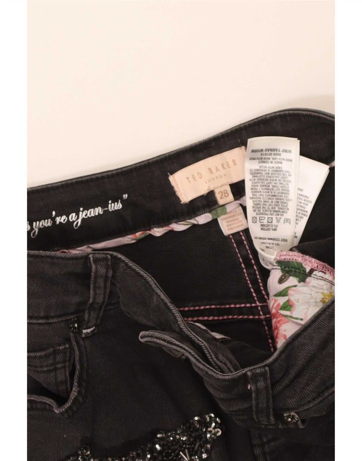 Damskie jeansy Ted Baker w trudnej sytuacji W28 L28, czarne, bawełniane