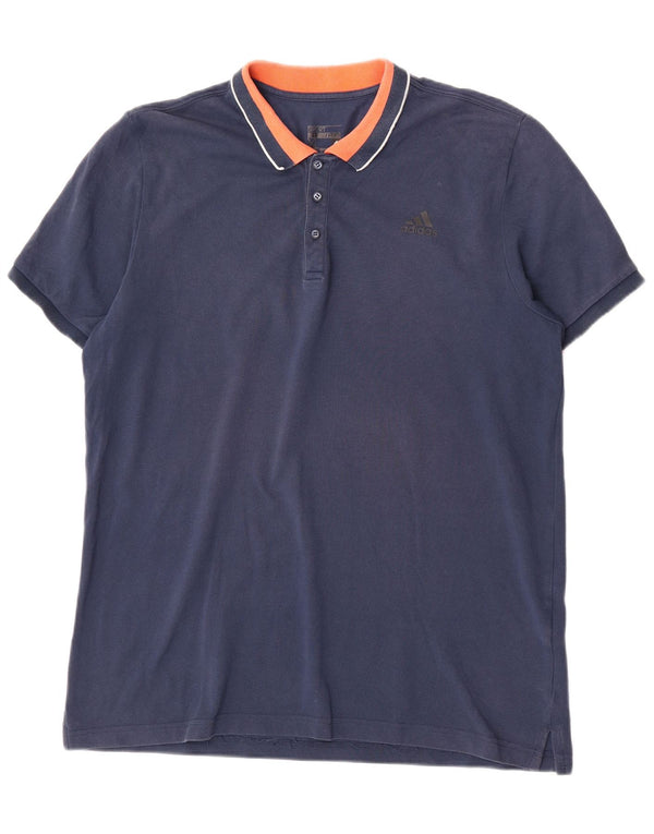 Adidas Męska koszulka polo Climalite XL, bawełniana, granatowa, z blokami kolorów