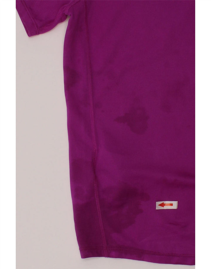 T-shirt chłopięcy Asics 10-11 lat, mały, fioletowy, poliestrowy w paski