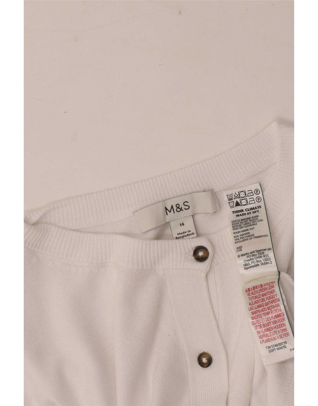 Sweter damski Marks & Spencer UK 14, średni, biały, wiskoza