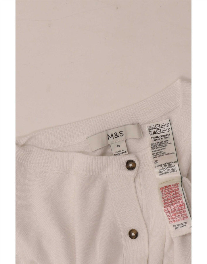 Sweter damski Marks & Spencer UK 14, średni, biały, wiskoza