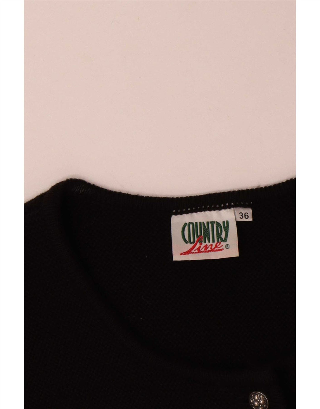 Sweter Damski Cardigan Country Line EU 36 Mały Czarny Poliakryl