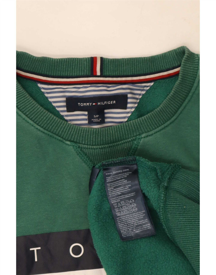 Męska bluza z grafiką Tommy Hilfiger, mała, zielona bawełna