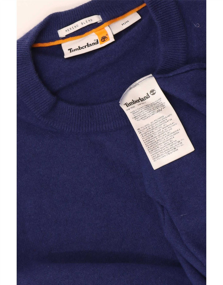 Męski sweter Timberland z okrągłym dekoltem, średni granatowy, wełna merynosów