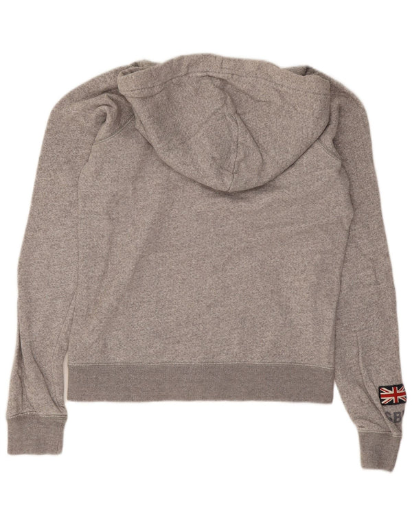 Sweter damski Jack Wills z grafiką i zamkiem błyskawicznym, UK 8, mały, szary, nakrapiany, bawełniany