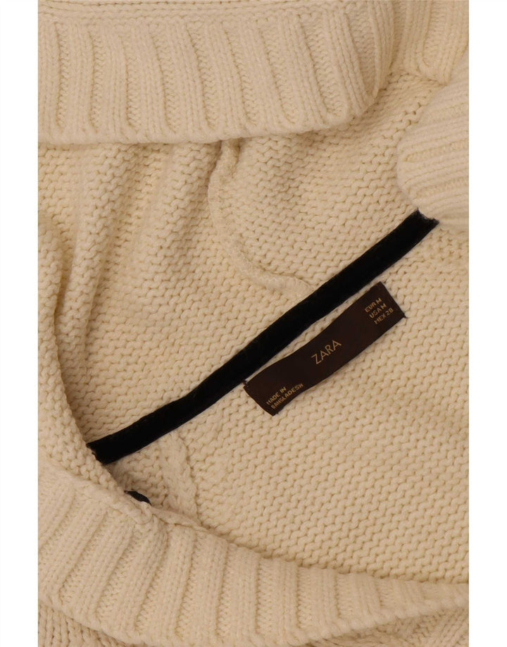Damski sweter z kapturem Zara UK 12 Medium Off White