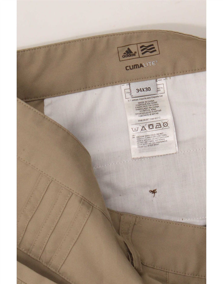 Adidas Męskie Climalite Straight Chino Spodnie W34 L30 Beżowy Poliester