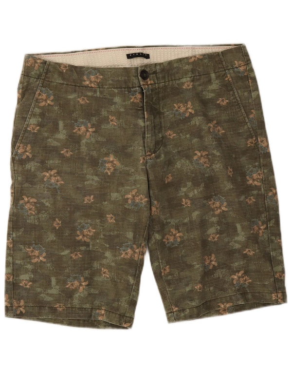 Męskie spodenki Chino Sisley IT 46 Small W32 Khaki, bawełna w kwiaty