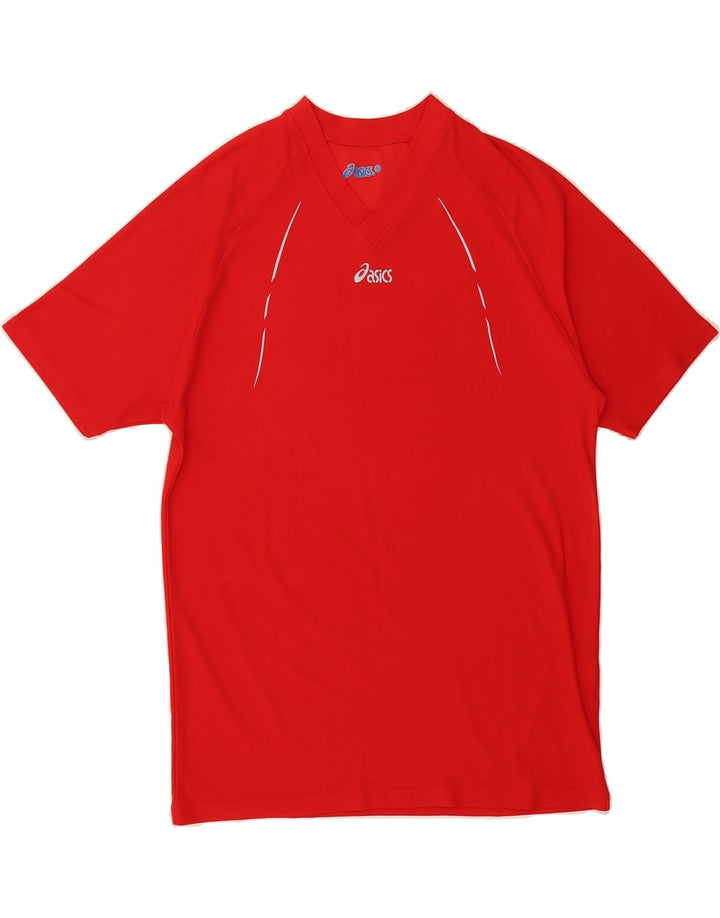 ASICS Mens T-Shirt Top XL Red Polyester Vintage Asics and Second-Hand Asics from Messina Hembry 