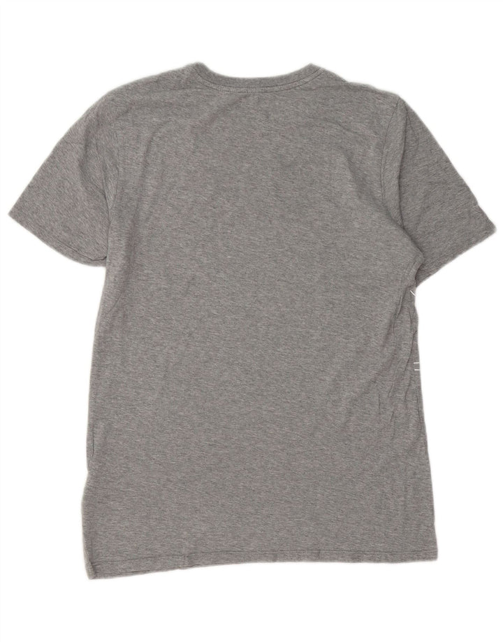 Męski T-shirt NIKE o sportowym kroju z grafiką, mały, szary, bawełniany