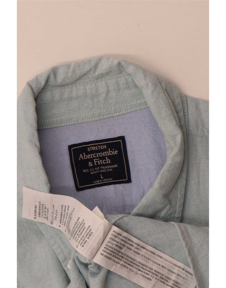 Męska koszula ze stretchem Abercrombie & Fitch, duża, niebieska, bawełniana