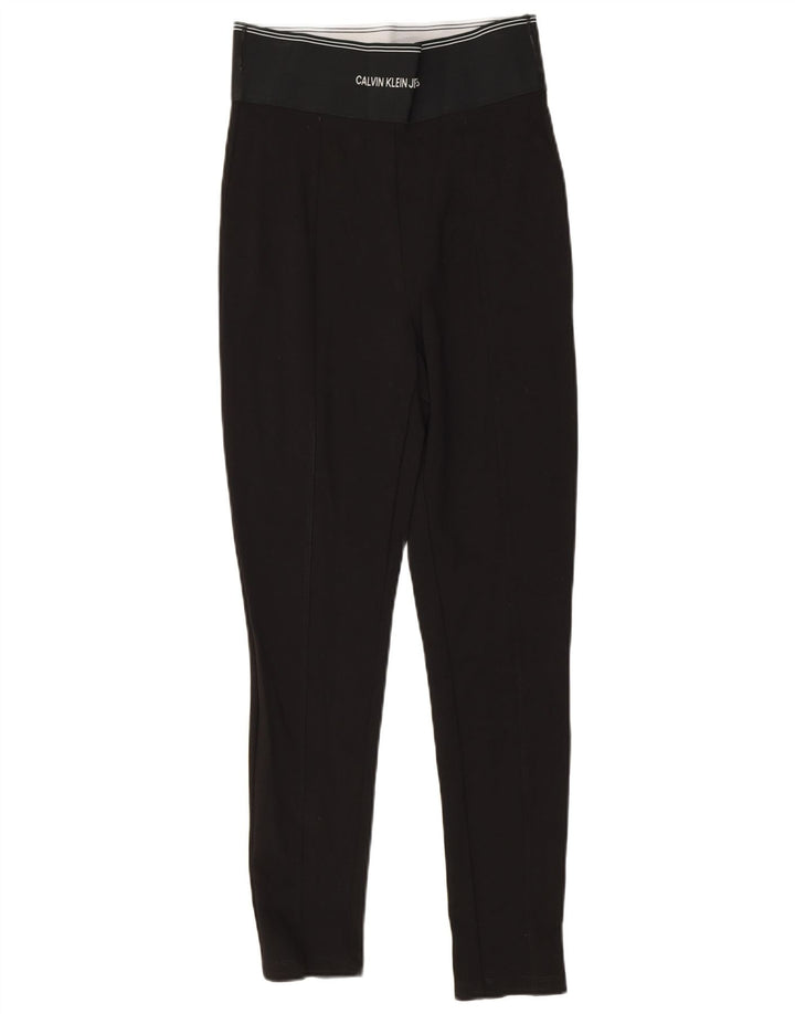 Damskie legginsy Calvin Klein Graphic UK 8 Small, czarna wiskoza