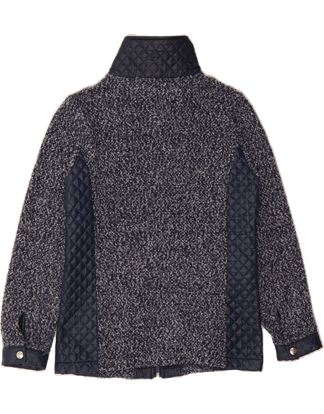 PACO Womens Quilted Jacket UK 10 Small Navy Blue Colourblock Polyester Vintage Paco and Second-Hand Paco from Messina Hembry 