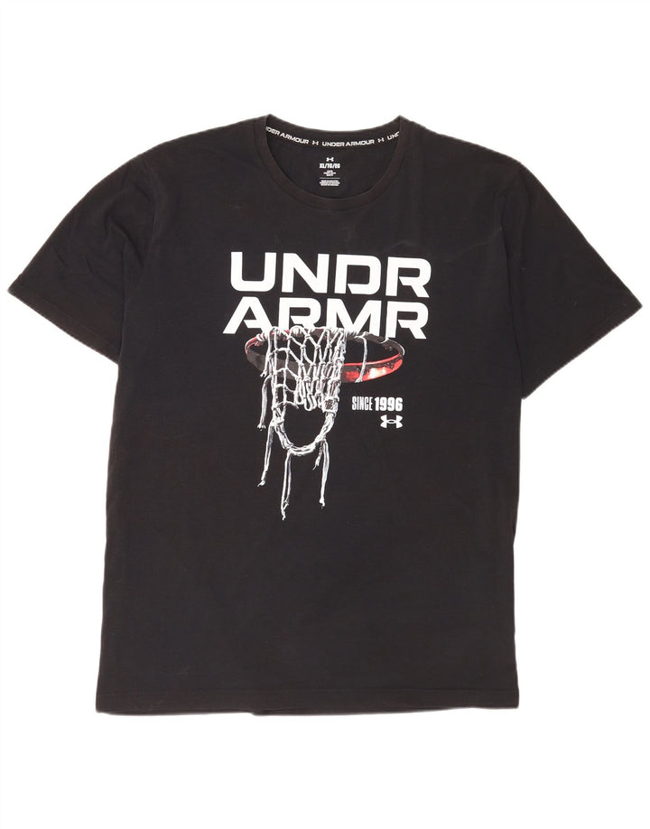 Męska koszulka z grafiką Under Armour XL, czarna, bawełniana