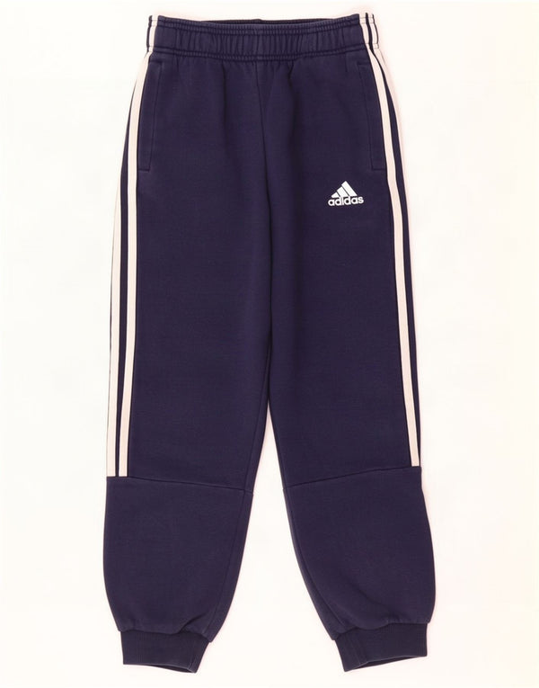 Adidas Chłopięce Spodnie Dresowe Joggery 9-10 Lat Granatowe Bawełniane