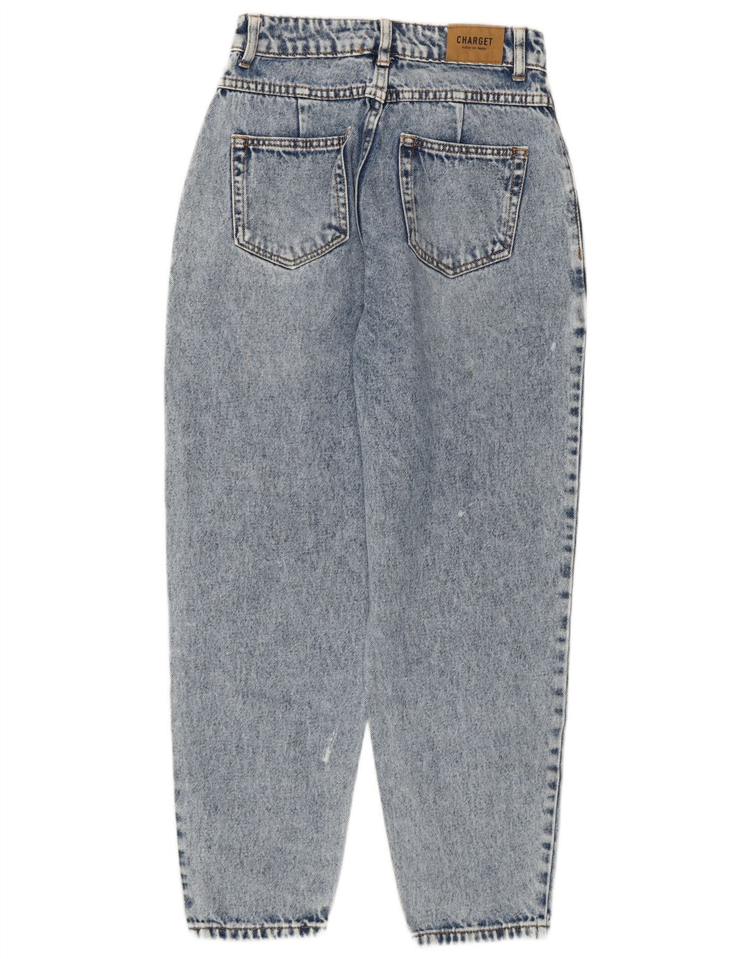 Damskie jeansy z wysokim stanem VINTAGE UK 6 XS W25 L25 Niebieskie bawełniane