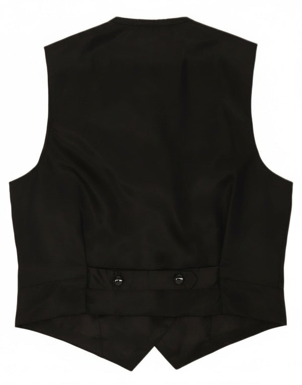 Aksamitna kamizelka damska Vintage UK 16, duża, czarna w kwiaty